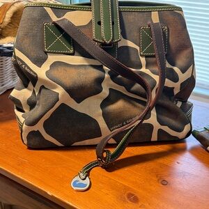 Dooney & Bourke Safari Print Handbag with Green Trim set